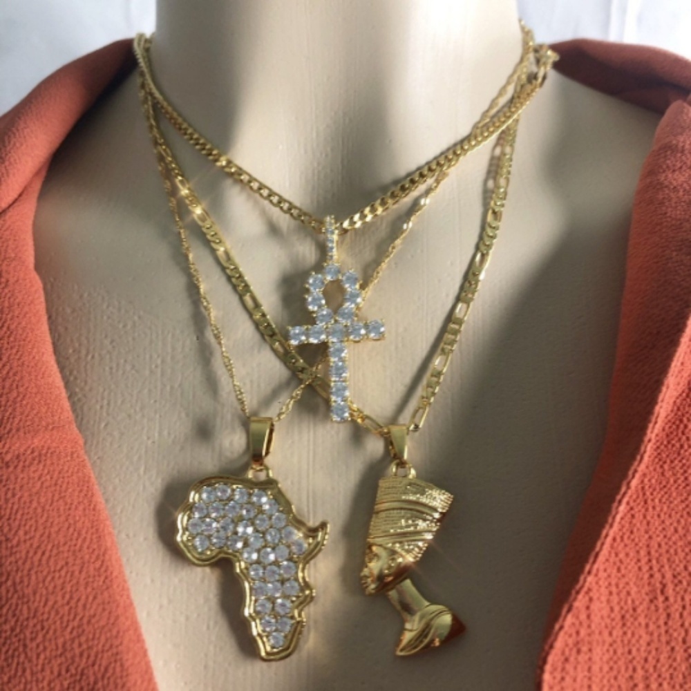 Ankh Africa Nefertiti necklace set - Picture 3 of 3